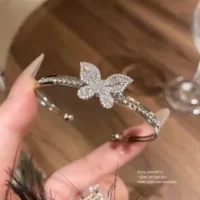 Luxury Butterfly Crystal Bangle | Premium Diamond Look Bracelet | Elegant Jewellery - Image 2