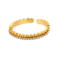 Gold Plated Geometric Adjustable Ring – Modern Luxury Statement Fashion Jewelry - Image 2