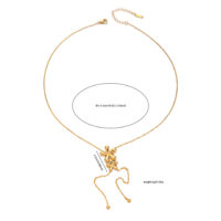 Elegant Gold Double Flower Adjustable Necklace - Image 3