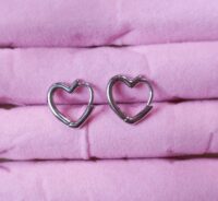 Classic Heart-Shaped Hoop Earrings - Image 3