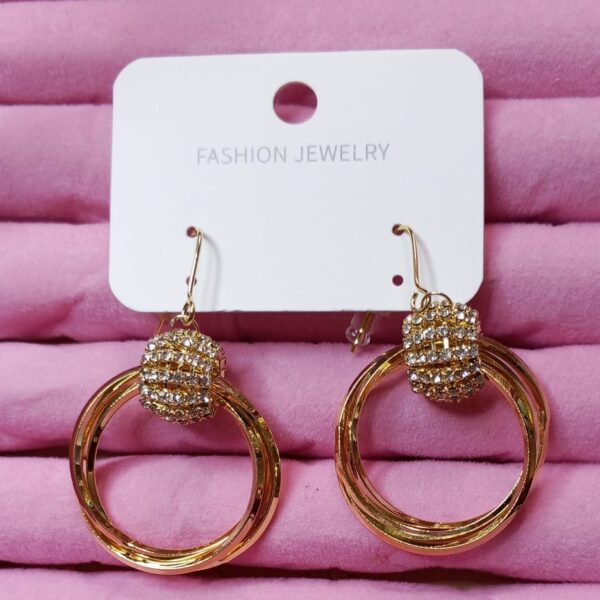 Golden Hoop Drop Earrings | Elegant Fashion Jewelry