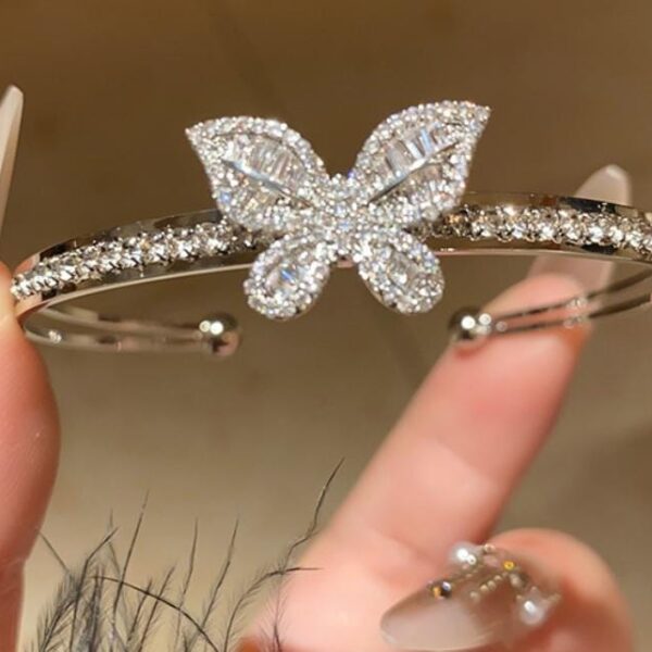 Luxury Butterfly Crystal Bangle | Premium Diamond Look Bracelet | Elegant Jewellery