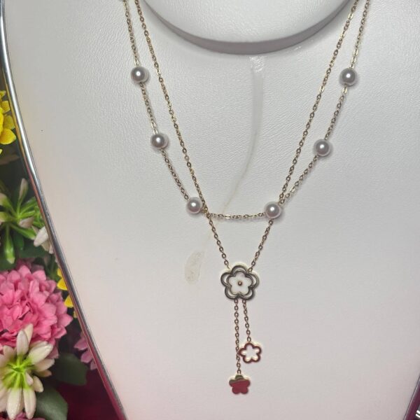 Layered Gold Necklace Set | Elegant Flower & Lock Design Jewelry
