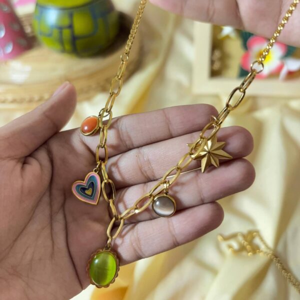 Luxury Geometric Diamond Necklace | Gold Plated Titanium Jewelry