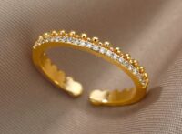 Gold Plated Geometric Adjustable Ring – Modern Luxury Statement Fashion Jewelry