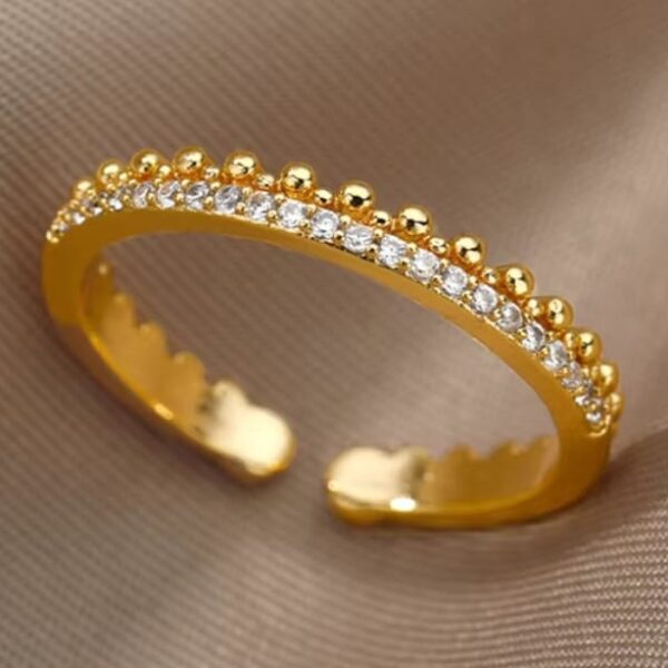 Gold Plated Geometric Adjustable Ring – Modern Luxury Statement Fashion Jewelry