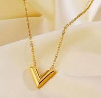 Minimal V Shape Gold Pendant Necklace | Premium Elegant Design | Modern Jewellery