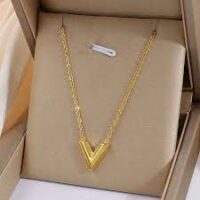 Minimal V Shape Gold Pendant Necklace | Premium Elegant Design | Modern Jewellery - Image 2