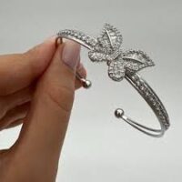 Luxury Butterfly Crystal Bangle | Premium Diamond Look Bracelet | Elegant Jewellery - Image 3
