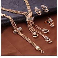 Dubai Style Imitation Gold Necklace Set – Elegant Party & Wedding Jewelry