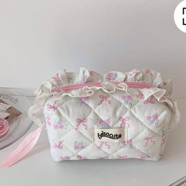 Floral White Pouch